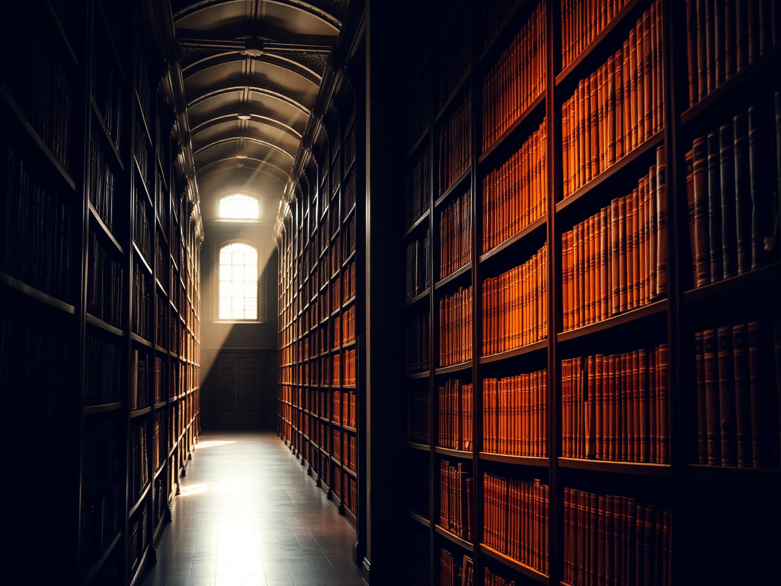 Archival library shelves